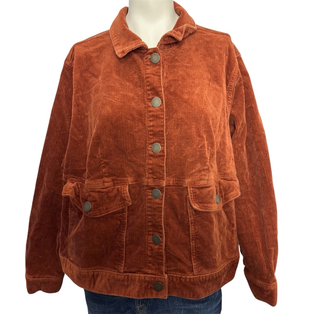 a.n.a Terracotta Corduroy Utility Jacket